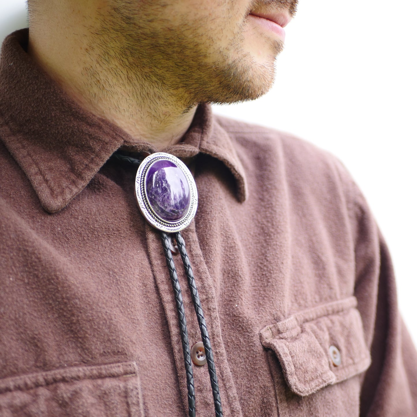 Amethyst Stone Bolo Tie