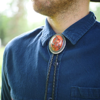 Breccia Jasper Stone Bolo Tie