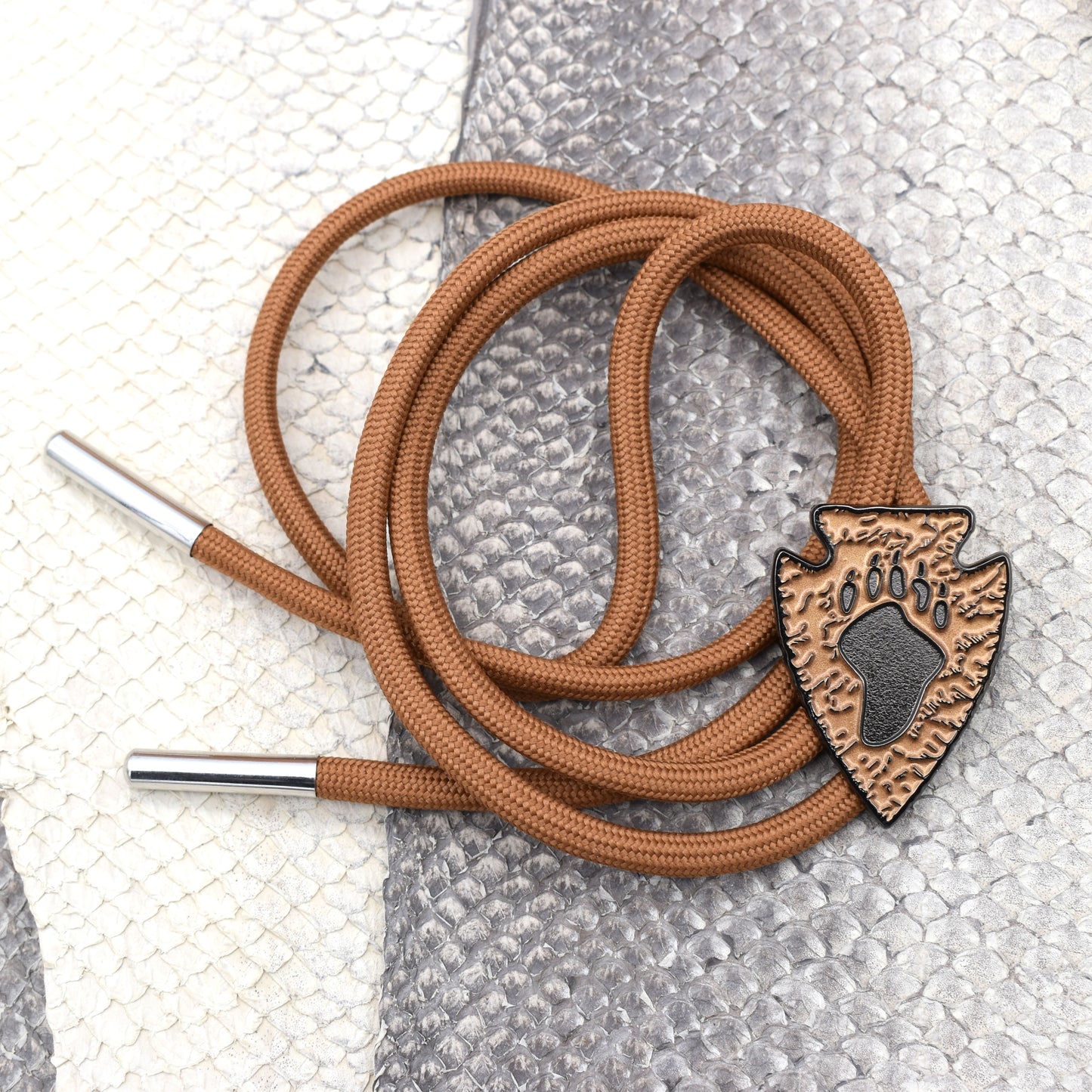 Bear Paw Arrowhead Bolo Tie