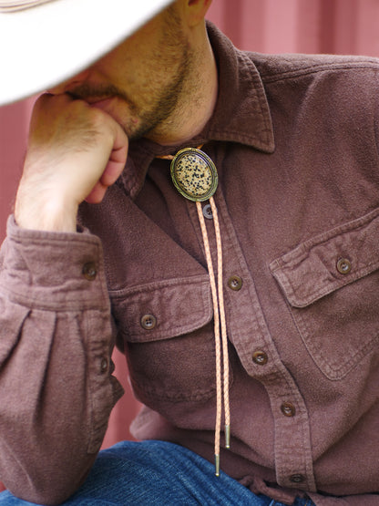 Dalmatian Jasper Stone Bolo Tie