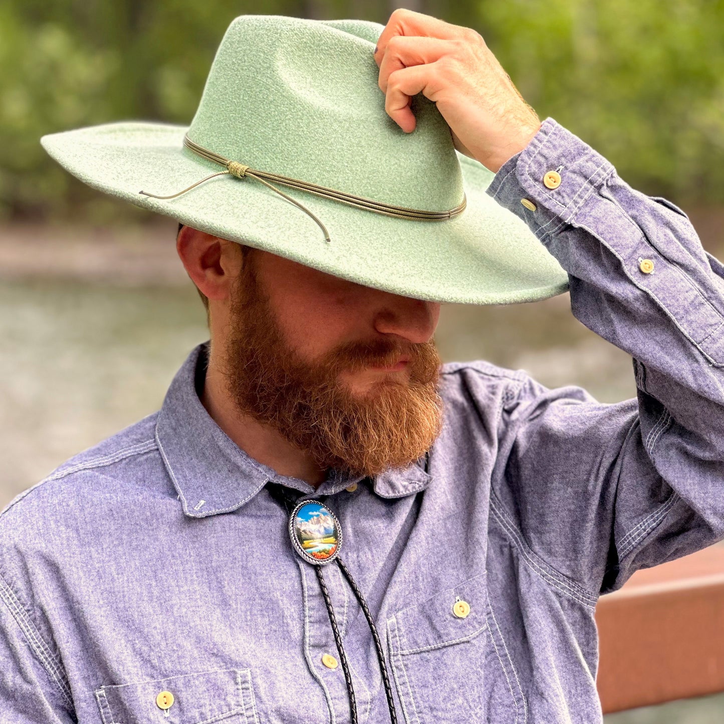 River Valley Mountain Stream Nature Bolo Tie