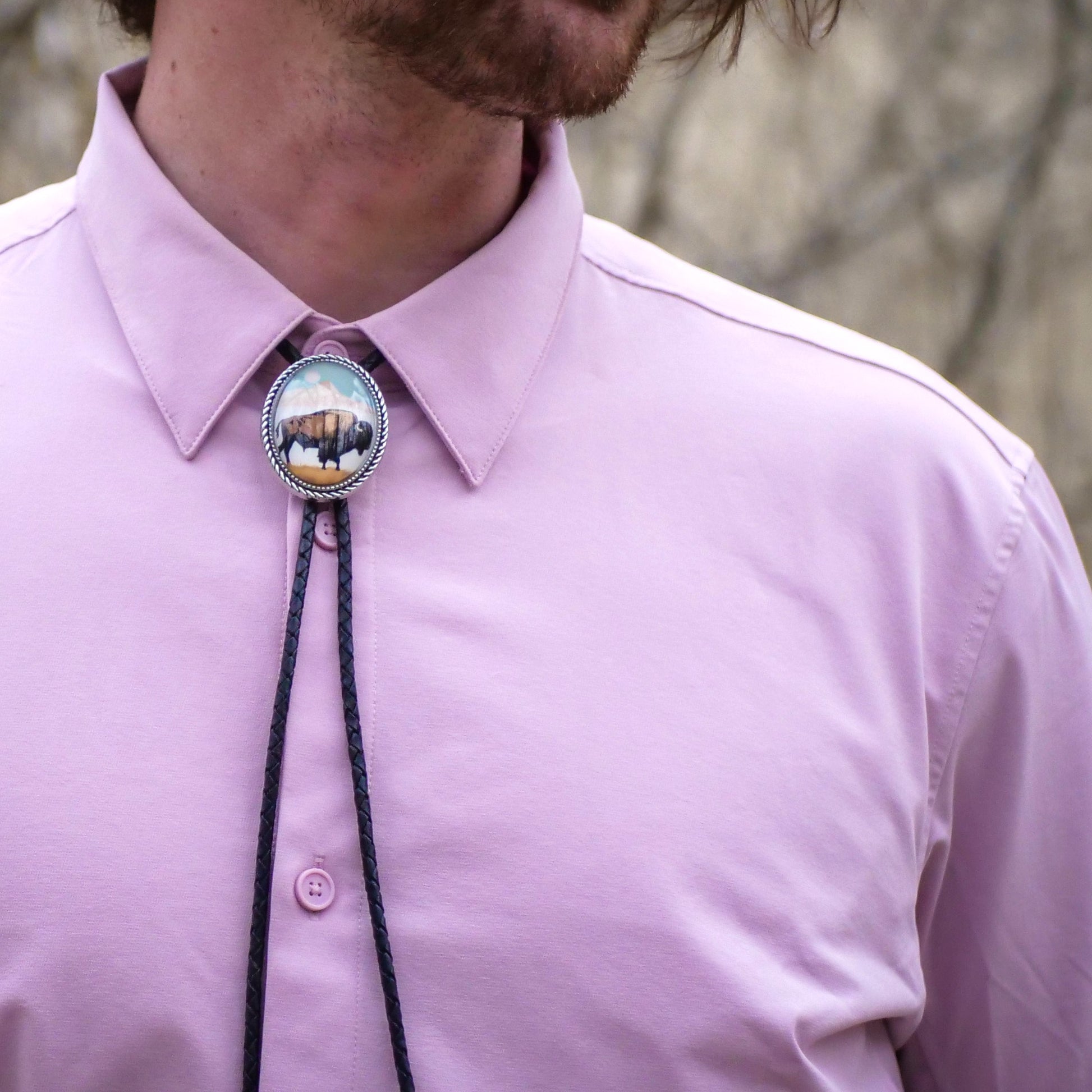 buffalo western native american bolo tie