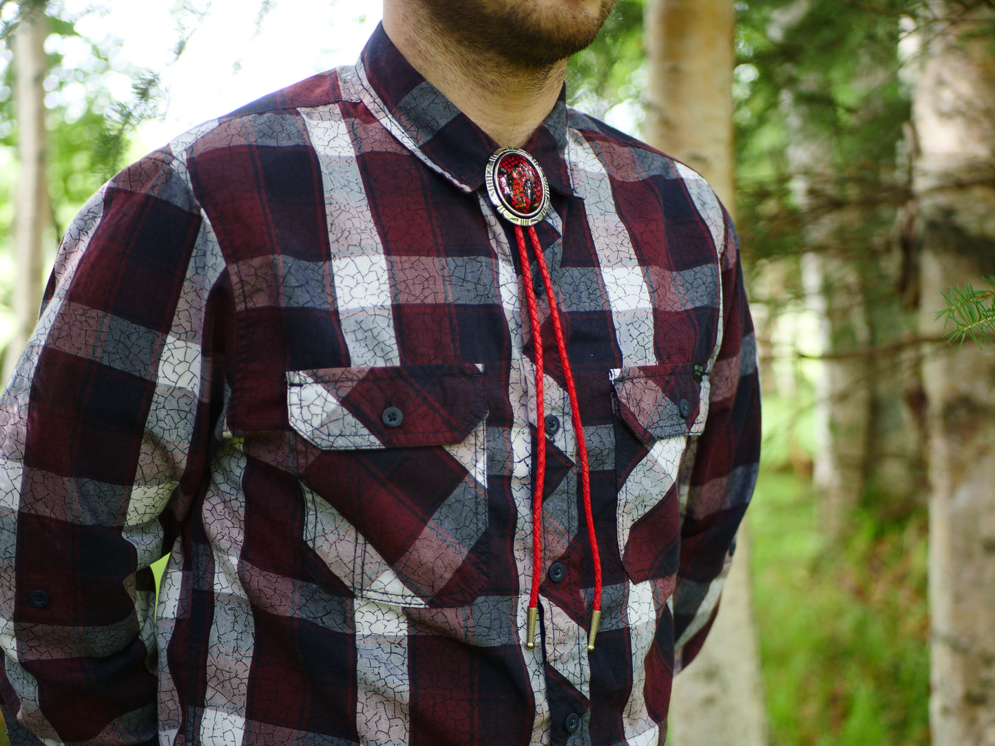 Red Snakeskin Bolo Tie