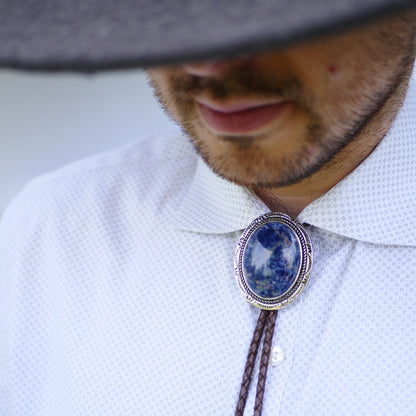 Blue Sodalite Stone Bolo Tie