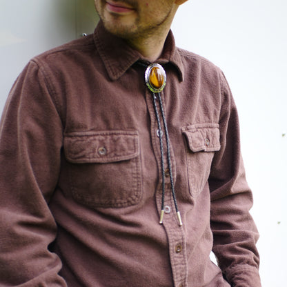 Tiger's Eye Stone Bolo Tie