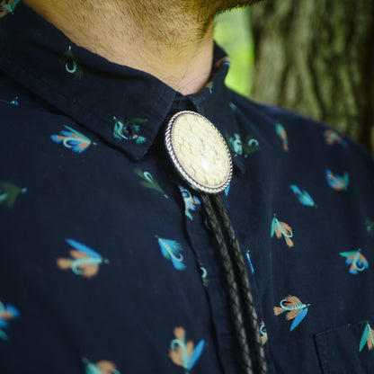 White Snakeskin Bolo Tie