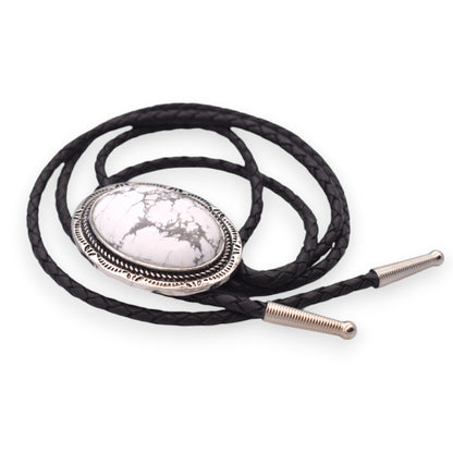 Howlite Stone Bolo Tie