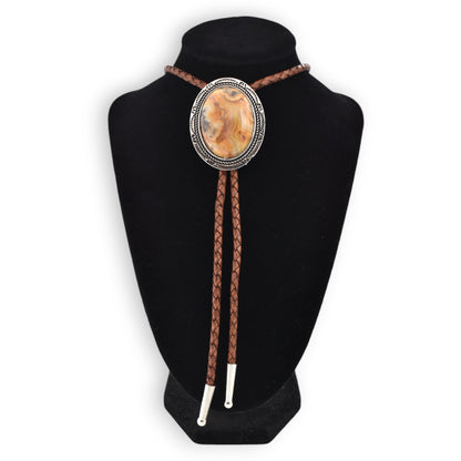 Lace Agate Stone Bolo Tie