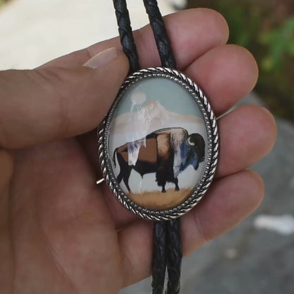 Bison Buffalo Western Bolo Tie