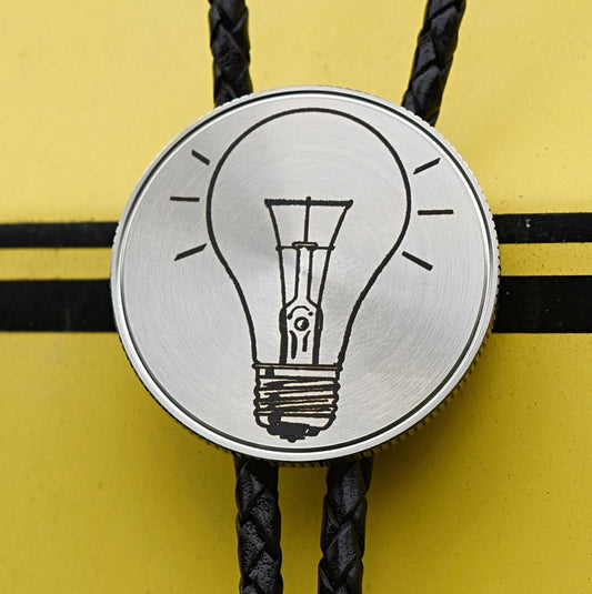 Bolo Tie,hat shirt mug,filament light bulb,spinning light bulb,electrician buckle,IBEW fist logo,IBEW bolo tie,IBEW belt buckle,idea brainstorm,lightbulb idea,electrician bolo tie,bolo for women,bolo for girls