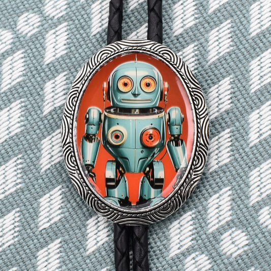 western wedding tie,handmade bolo tie,mens bolo tie man,womens ladies bolo,custom personalized,rocket ship,space age 60s,midcentury furniture,robot tin toy,ray bradbury,classical scifi,science fiction,Asimov robotics