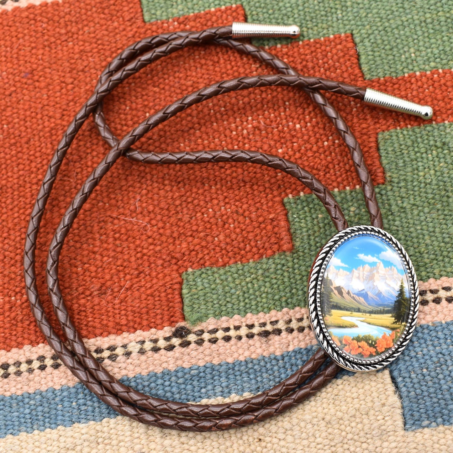 River Valley Mountain Stream Nature Bolo Tie