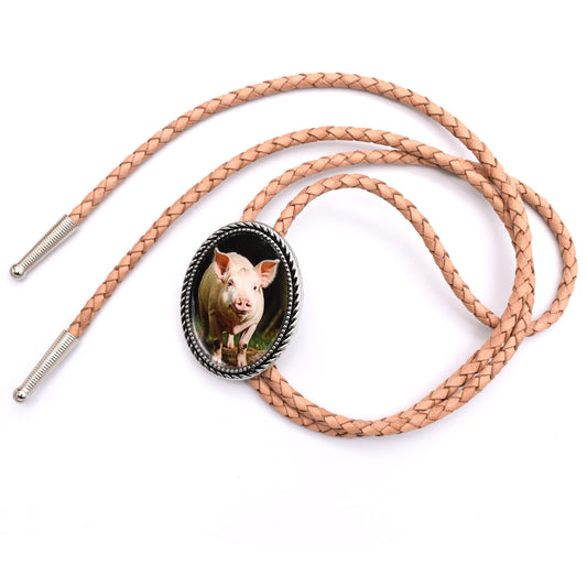 western wedding tie,bola string bolo tie,western lariat bolo,mens bolo tie man,cowboy bolo tie,farming bolo tie,cute pig bolo tie,pig picture sticker,red barn bolo tie,gift for him man,rooster chicken bolo,cow sheep bolo tie,pig piggy