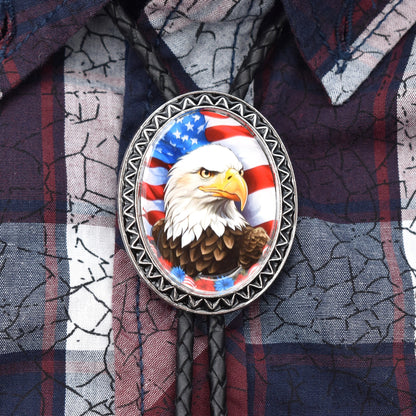 Patriotic Eagle Stars & Stripes USA Bolo Tie