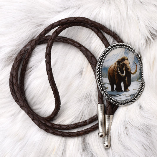 black tie brown tie,bolo tie for man,bolo tie for woman,gift for him her,thylacine tiger,mastadon mammoth,wooly mammoth tusk,mammoth bones teeth,cave man eskimo,neolithic stone age,archaeology gist,Colossal Biosciences,extinct animals
