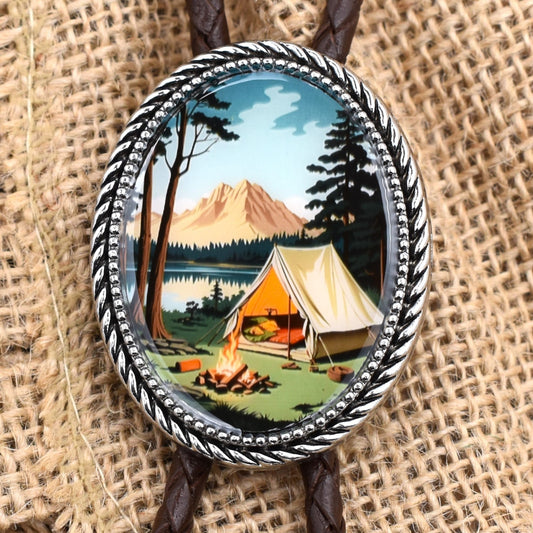 bola string bolo tie,mens bolo tie man,womens ladies bolo,trees woods forest,engraved tree bolo,lake river stream,camping bolo tie,boy scout necktie,outdoorsman gift,hiking camper,hunter fisherman hat,camping belt buckle,custom pocket knife